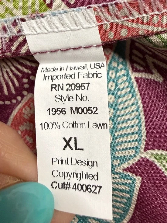 Tori Richard Tropbatik Cotton Lawn Camp Shirt Graphic Pineapples Men's Size XL - Picture 8 of 15